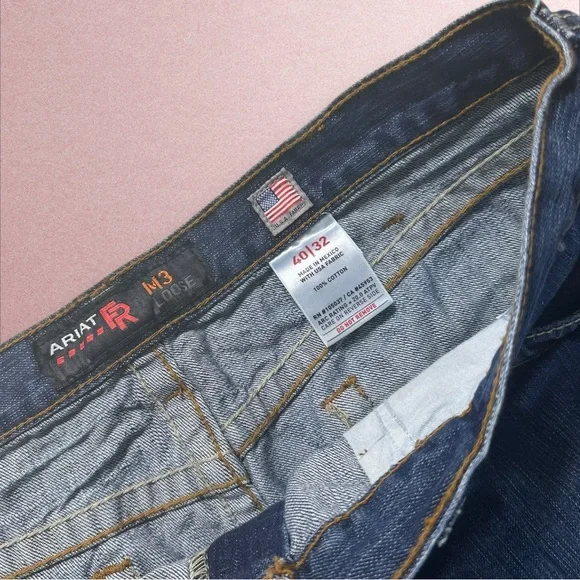 ariat fr m3 loose jeans men’s 40x32 blue denim baggy workwear - Picture 4 of 6
